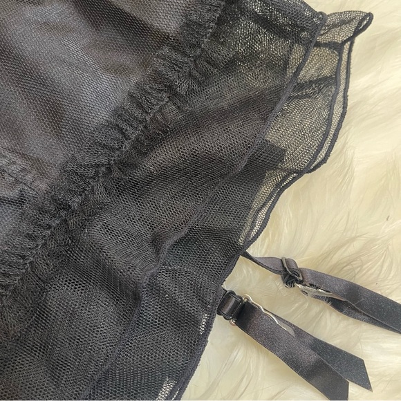 36D VS Victoria’s Secret Sexy little things pink stripe Bra  ruffle garter skirt - Picture 12 of 16